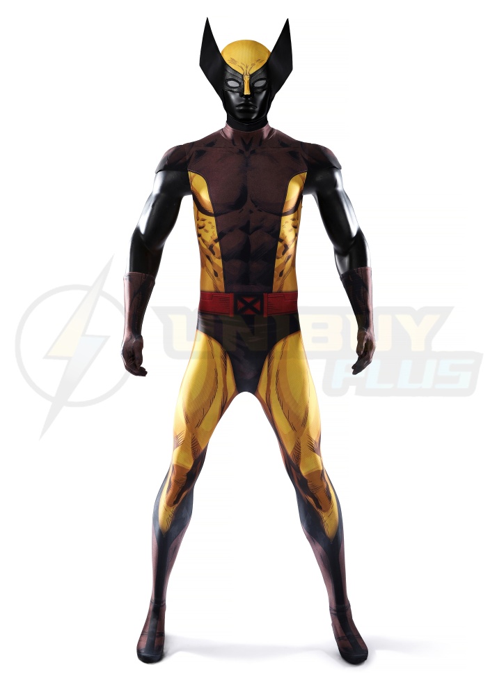 X-Men Wolverine Costume Cosplay Suit Brown Bodysuit Unibuyplus
