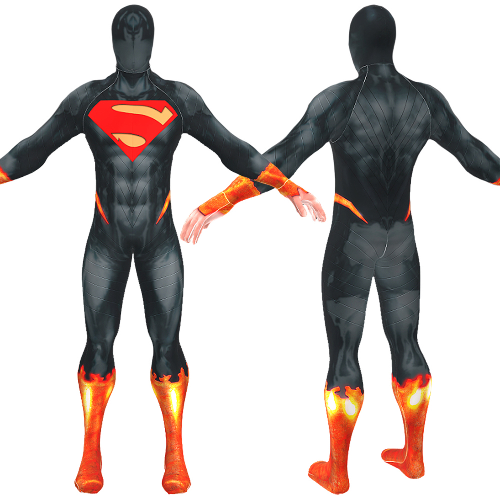 Superman Bodysuit Costume Cosplay Suit For Kids Adult DC Absolute Superman Unibuyplus