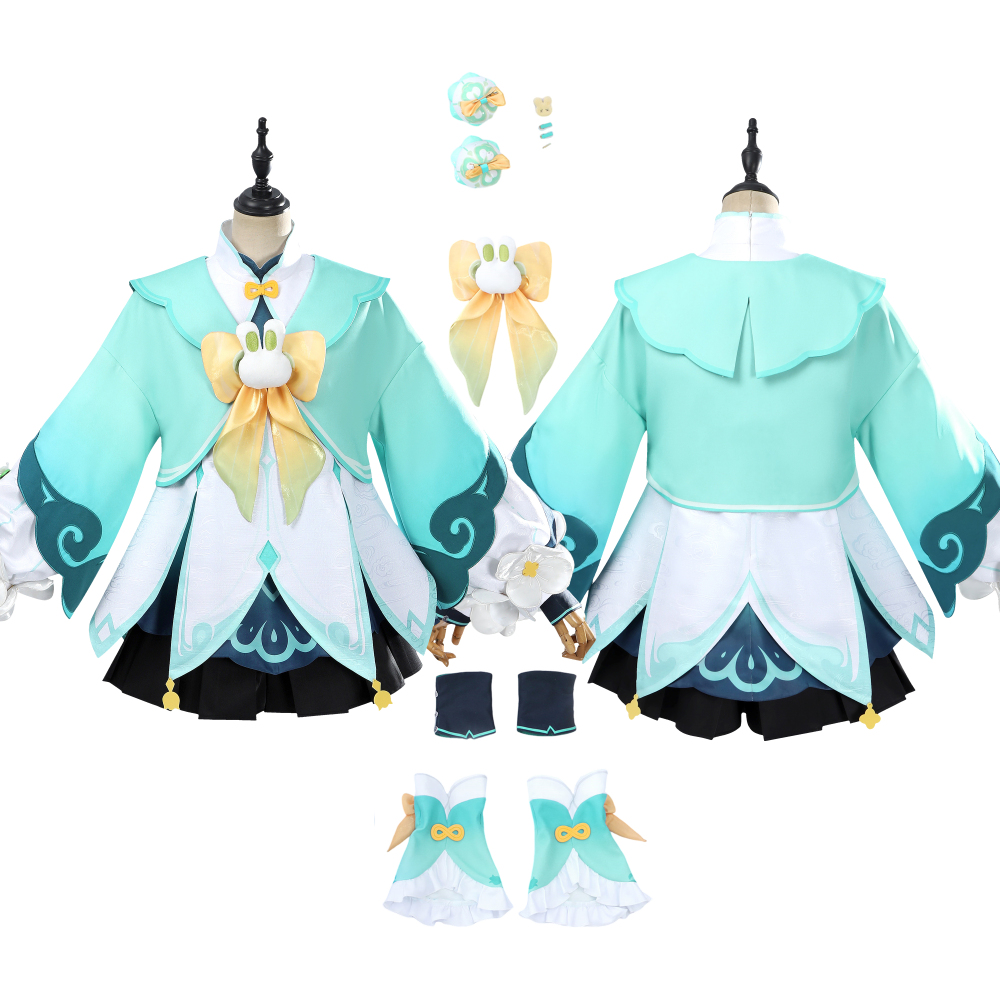 Genshin Impact Yaoyao Costume Cosplay Suit Rainlit Bamboo Reverie Unibuyplus
