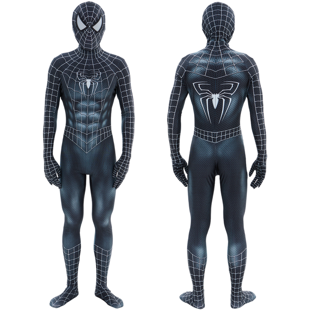 Spider Man 3 Tobey Maguire Bodysuit Costume Cosplay Suit For Kids Adult Black-Suited Spider-Man Unibuyplus