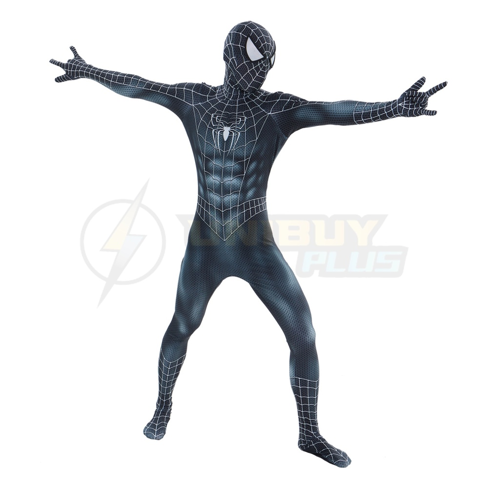 Spider Man 3 Tobey Maguire Bodysuit Costume Cosplay Suit For Kids Adult Black-Suited Spider-Man Unibuyplus