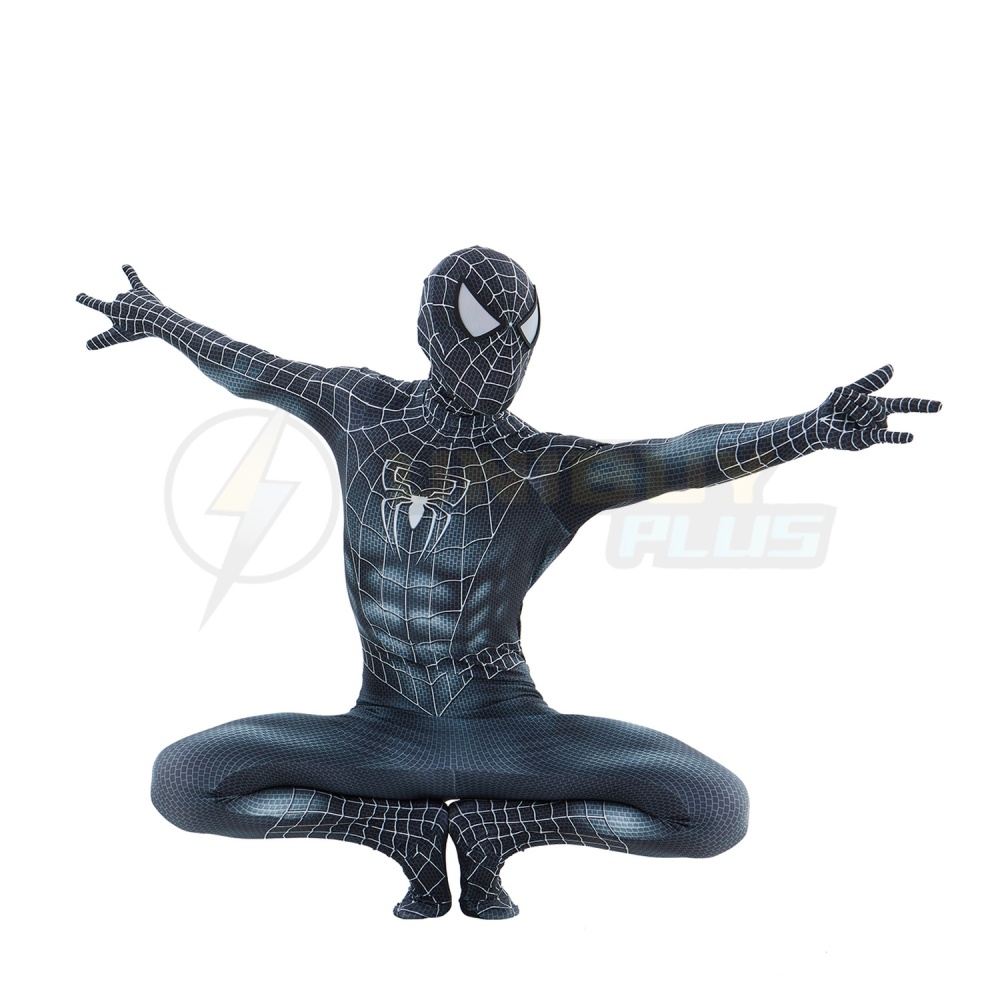 Spider Man 3 Tobey Maguire Bodysuit Costume Cosplay Suit For Kids Adult Black-Suited Spider-Man Unibuyplus