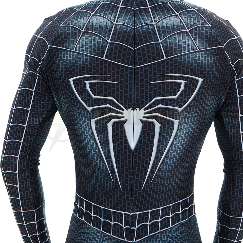 Spider Man 3 Tobey Maguire Bodysuit Costume Cosplay Suit For Kids Adult Black-Suited Spider-Man Unibuyplus