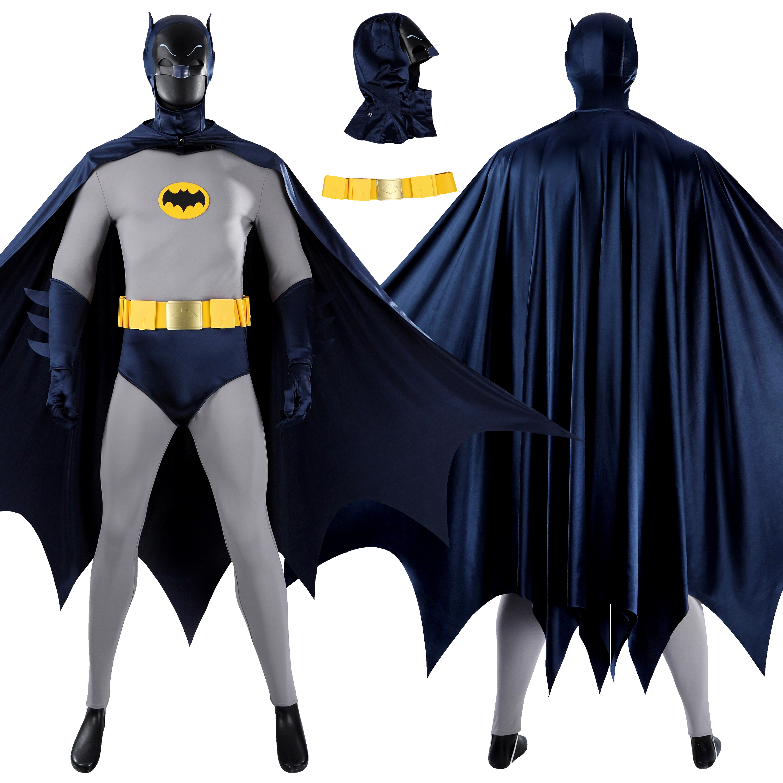 Batman 1966 Costume Bruce Wayne Cosplay Suit The Movie UnibuyPlus
