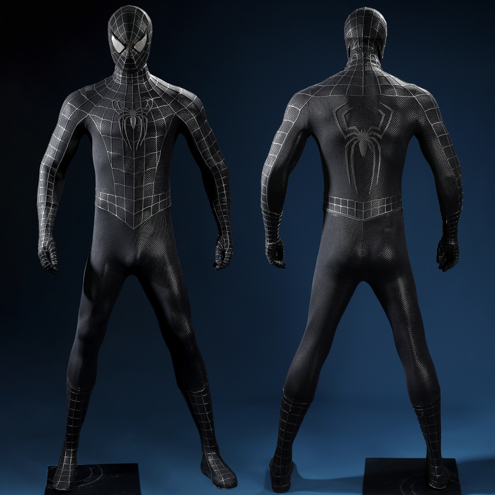 Spider-Man 3 Costume Symbiote Cosplay Suit Tobey Maguire Black Suit UnibuyPlus
