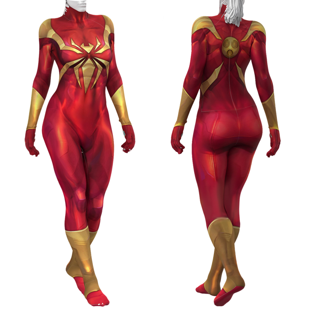 Marvel Comics Iron Spider Female Version Bodysuit Costume Cosplay Suit For Kids Adult Unibuyplus