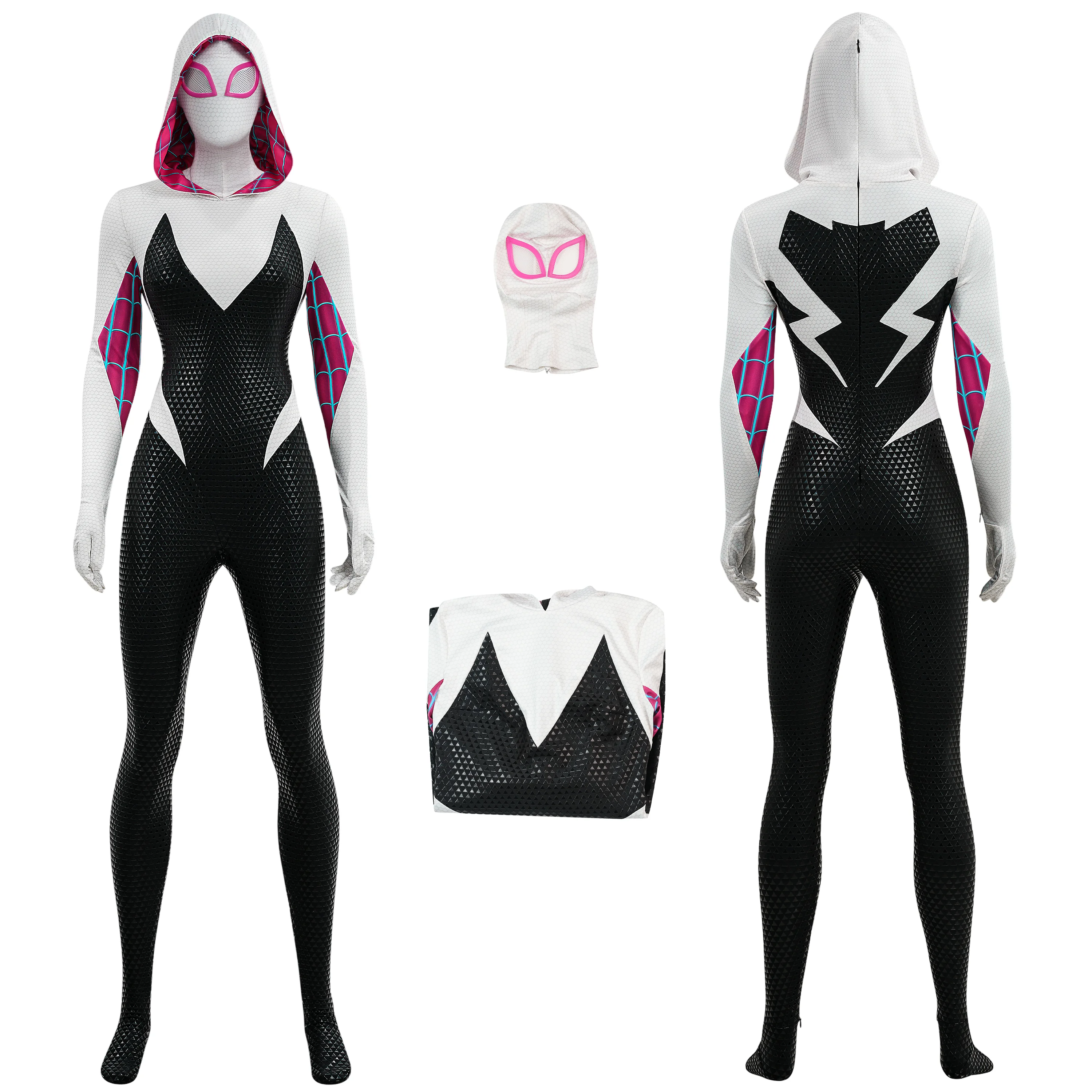 Spider-Man Gwen Stacy Costume Spider-Gwen Cosplay Suit Across the Spider-Verse Spider-Woman Unibuyplus