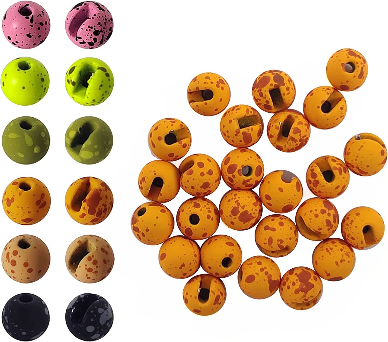 BTI-08A-014 Mottled Tactical slotted tungsten beads NEW