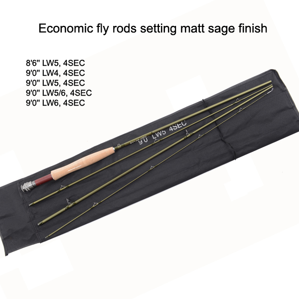 Best Value Fly Rods - 8'6'' & 9'0'' & 9'6'' & 10'0'' from 4wt to 9wt 4pcs Fast Action, 24T Carbon