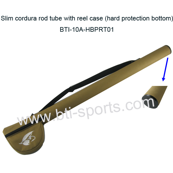 Slim cordura rod tube with reel case (hard protection bottom)