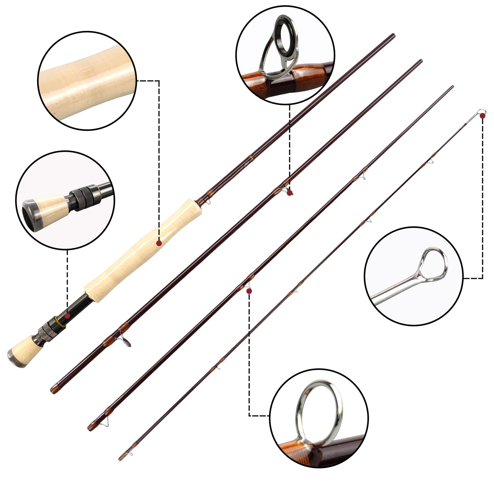 Best Value Fly Rods - Heritage - 7'6'' & 8'6'' & 9'0'' 4wt, 5wt, 6wt, 7wt and 8wt 4pcs Fast Action, 24T Carbon