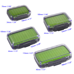BTI-09A-H18-SF Green Silicone Inserts Double-sided Clear lid Waterproof Fly Fishing Boxes