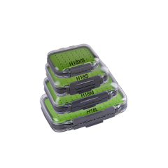 BTI-09A-H18-SF Green Silicone Inserts Double-sided Clear lid Waterproof Fly Fishing Boxes