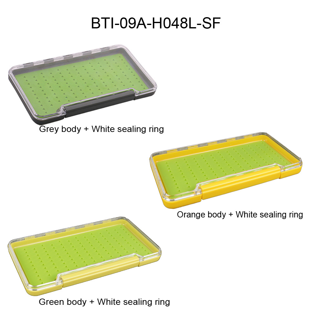 BTI-09A-H048 Large size super slim waterproof fly box EVA foam & silicone insert