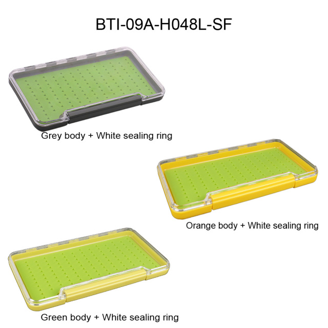 BTI-09A-H048 Large size super slim waterproof fly box EVA foam & silicone insert