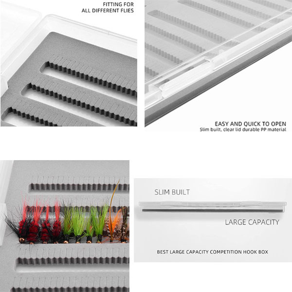 BTI-09A-H24 Transparent Collection Plastic Fly Box