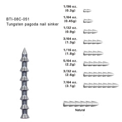 BTI-08C-051: Tungsten pagoda nail sinker