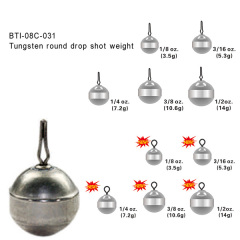 BTI-08C-031: Tungsten round drop shot weight