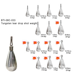 BTI-08C-033: Tungsten tear drop shot weight