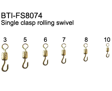 Single clasp rolling swivel