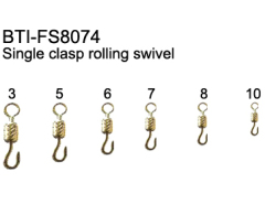 Single clasp rolling swivel