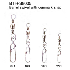 Barrel swivel with demmark snap