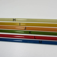 Colour chart for fiberglass fly rods