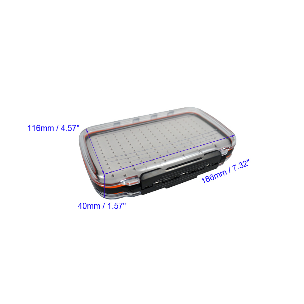 BTI-09A-H18LB-SF Grey Silicone Inserts Double-sided Clear lid Waterproof Fly Fishing Boxes