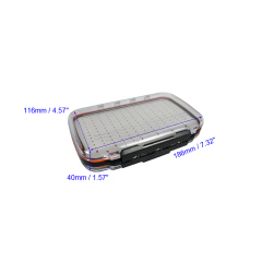 BTI-09A-H18LB-SF Grey Silicone Inserts Double-sided Clear lid Waterproof Fly Fishing Boxes