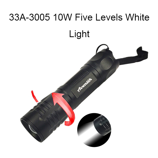 BTI-33A-3005 10W 5 ModeLs Zoomable LED Flashlight