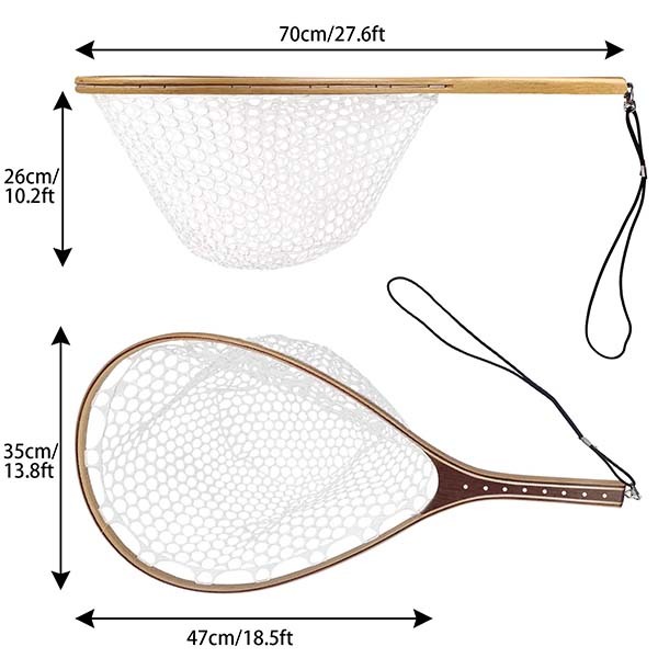 03G-A13 Traditional Hand Trout Wooden Net With Scale