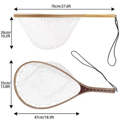03G-A13 Traditional Hand Trout Wooden Net With Scale