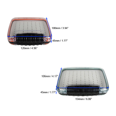 BTI-09A-H030-SF Grey Silicone Inserts Double-sided Clear lid Waterproof Fly Fishing Boxes
