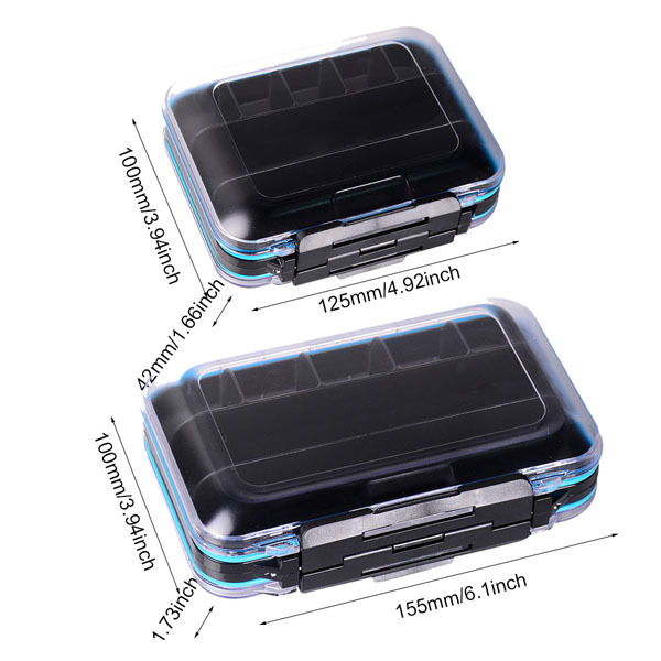 BTI-09A-H028&H029 Double sides waterproof fly box with compartments