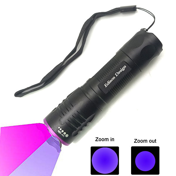 BTI-33A-3005 10W Super Light Zoomable 2 in 1 395nm&365nm UV Black Light Flashlight