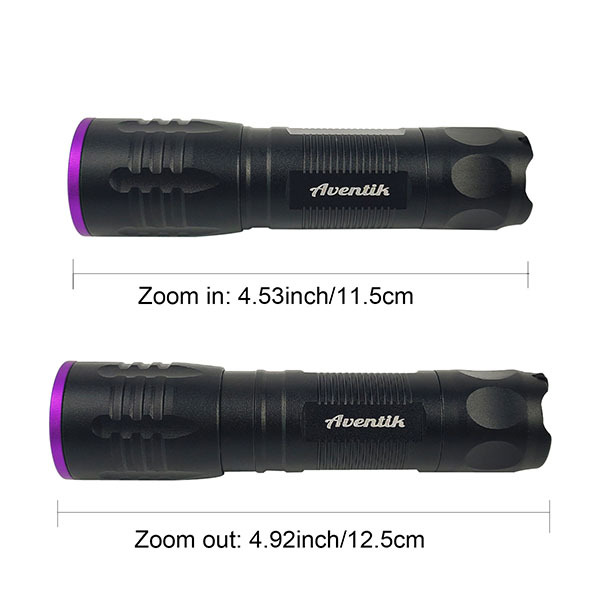 BTI-33A-3005 10W Super Light Zoomable 2 in 1 395nm&365nm UV Black Light Flashlight