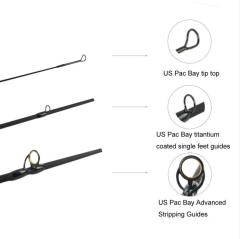 Short Fly Rods - 6'6'' LW3 3pcs Fast Action, 36T Carbon