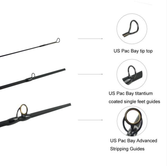 Short Fly Rods - 6'6'' LW3 3pcs Fast Action, 36T Carbon