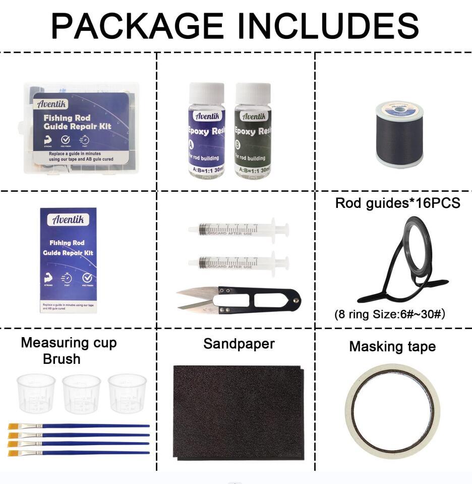 Fishing rod repair kit - Casting rod guide kit