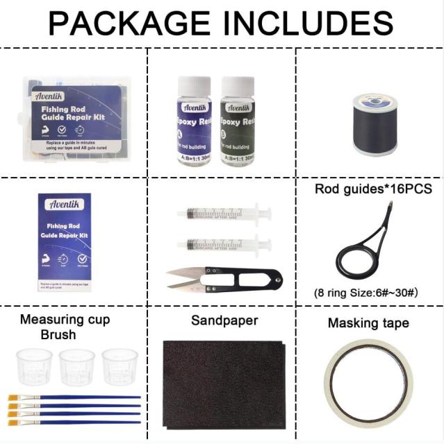 Fishing rod repair kit - Spinning rod guide kit