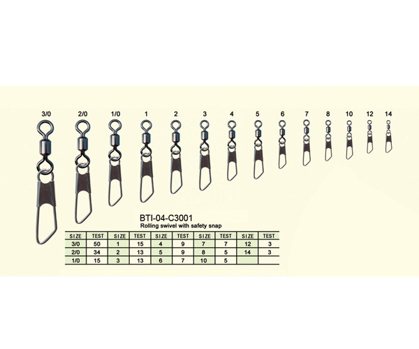 BTI-04-C3001 Rolling swivel with safety snap