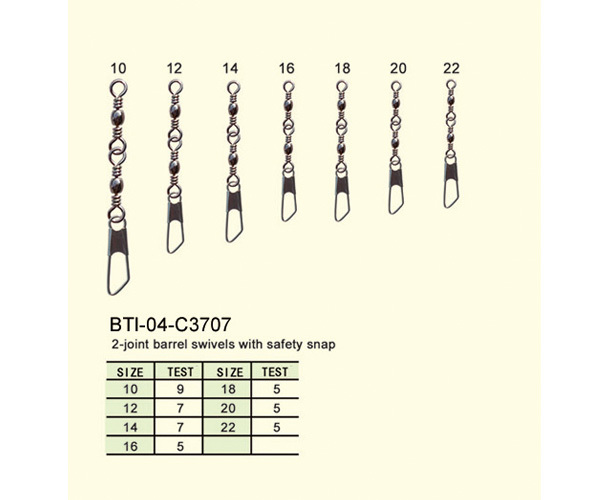 BTI-04-C3707 2-joint barrel swivels with safety snap