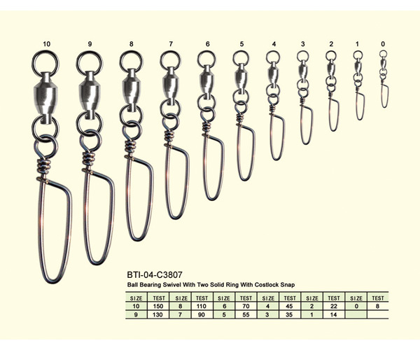 BTI-04-C3807 Ball Bearing Swivel With Two Solid Ring With Costlock Snap