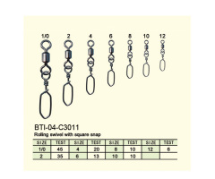 BTI-04-C3011 Rolling swivel with square snap