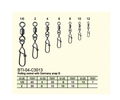 BTI-04-C3013 Rolling swivel with Germany snap B