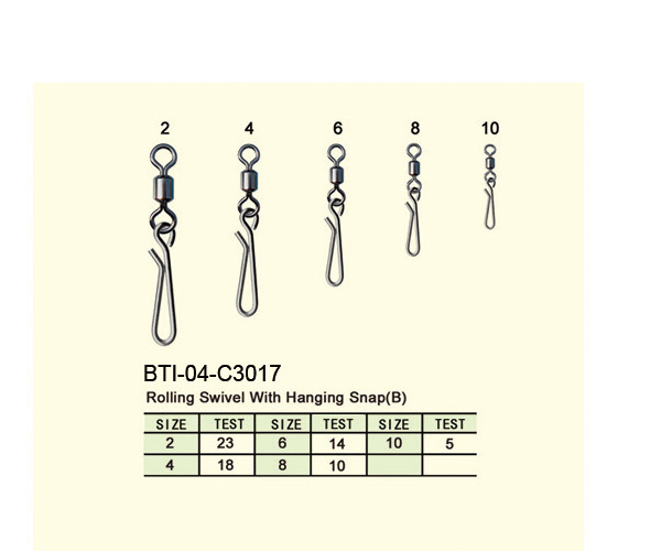 BTI-04-C3017 Rolling Swivel With Hanging Snap(B)