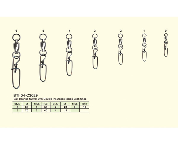 BTI-04-C3029 Ball Bearing Swivel with Double Insurance Inside Lock Snap