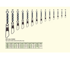 BTI-04-C3050 High speed treble swivels with safety snap