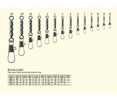 BTI-04-C3051 High speed treble swivel with interlock snap