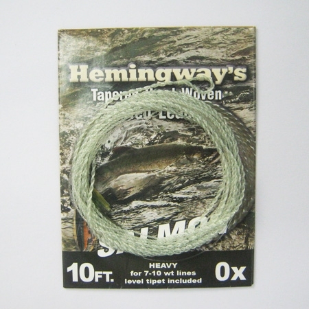 Hemingway's Tapered Hand Woven Furled leader-Salmon and Switch 10ft 0X